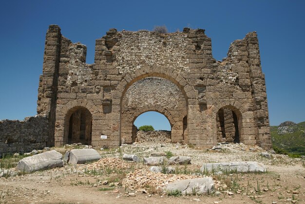 Basilica of Aspendos Ancient City in Antalya Turkiye