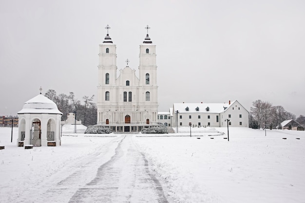 Basilica of the Assumption in Aglona of Latvia at Christmas. It is one of the most important spiritual centers in Latvia.