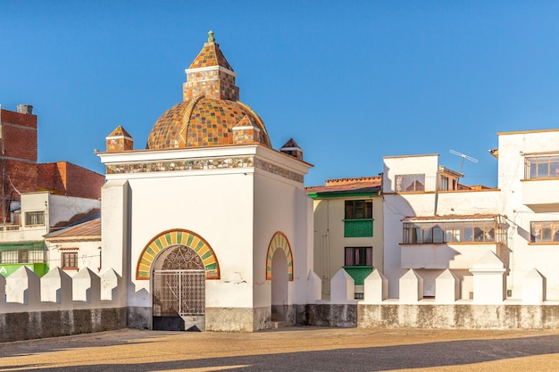 Basilica of Our Lady of Copacabana cathedral corner tower Bolivia