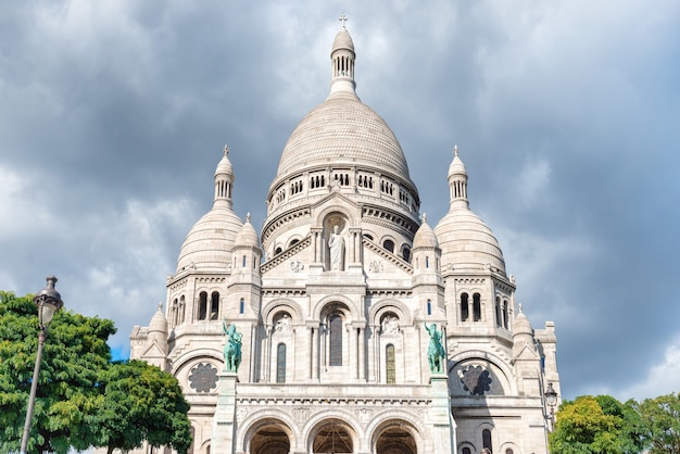 Basilica of the Sacred Heart of Paris or Basilica Coeur Sacre on Montmartre in Paris