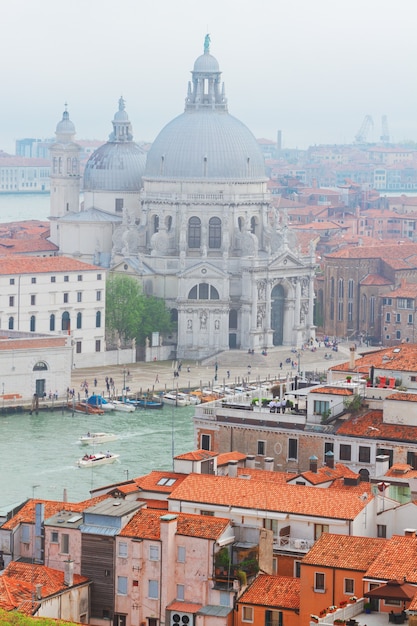 Basilica Santa Maria della Salute above old town, Venice, Italy