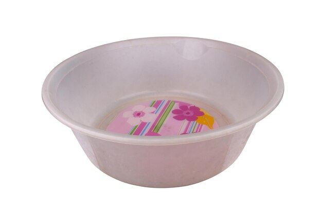 Basin plastic pink isolated on white background