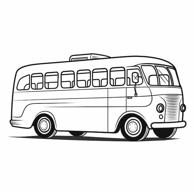 Basis simpele schattige bus cartoon