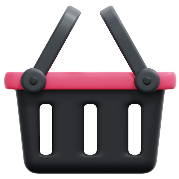 basket 3d render icon illustration