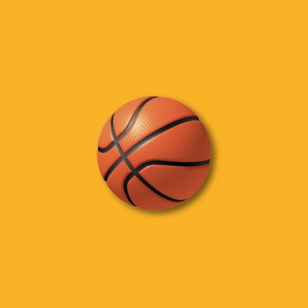 Basket ball on orange background isolated.