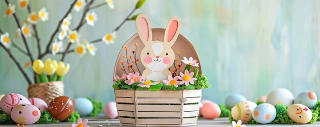 Basket Box with Easter Bunny