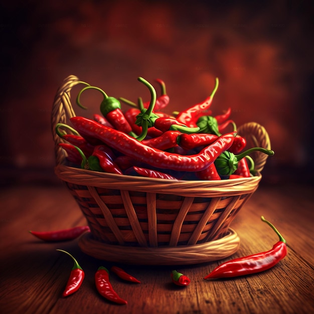 A basket of chili peppers