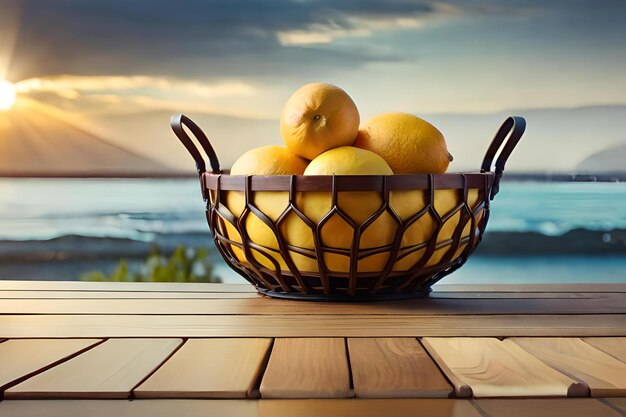 A basket filled with bitter lemons