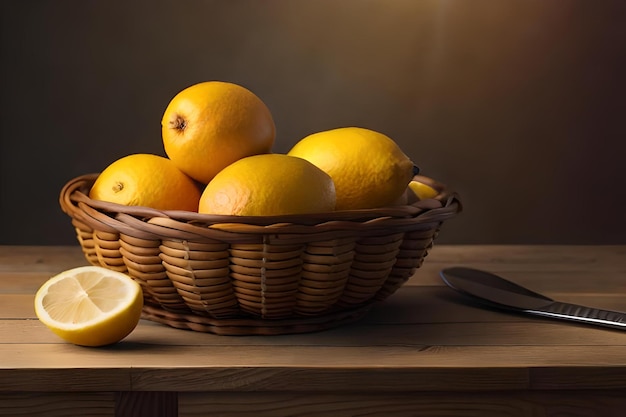 A basket filled with bitter lemons