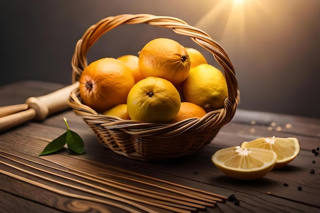 A basket filled with bitter lemons