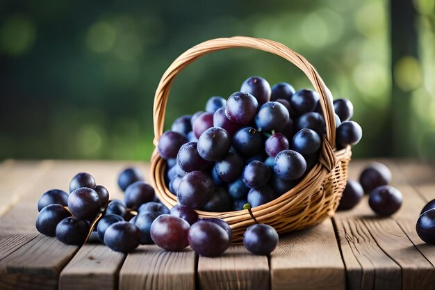 A basket filled with grapes