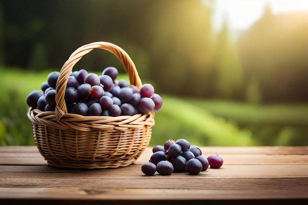 A basket filled with grapes