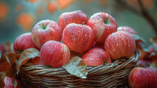 Photo basket filled with red apples