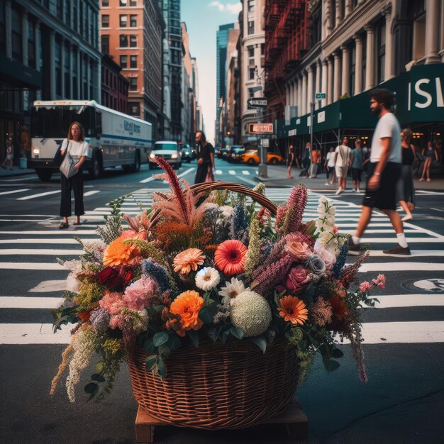 basket of flower