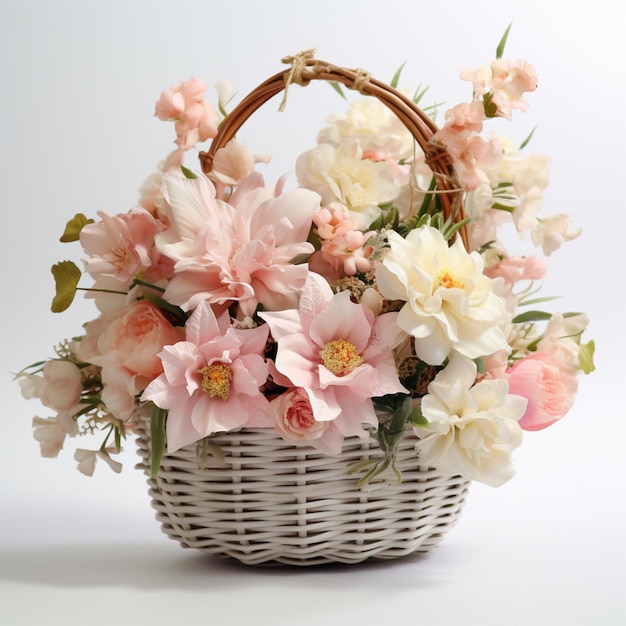 basket of flowers for mothers day