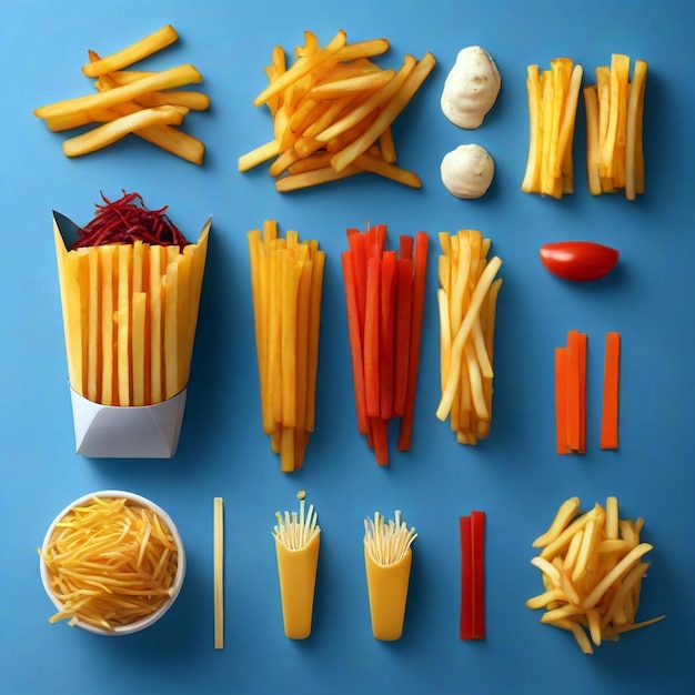 Photo basket of french fries ai generated
