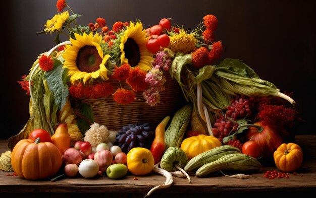 A Basket of Fruit and Vegetables