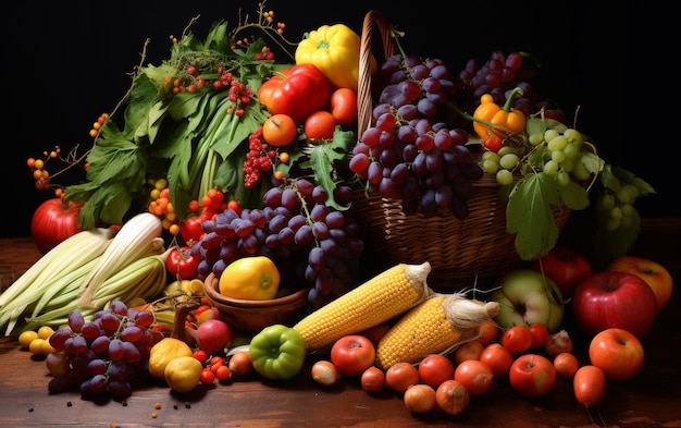 A Basket of Fruit and Vegetables