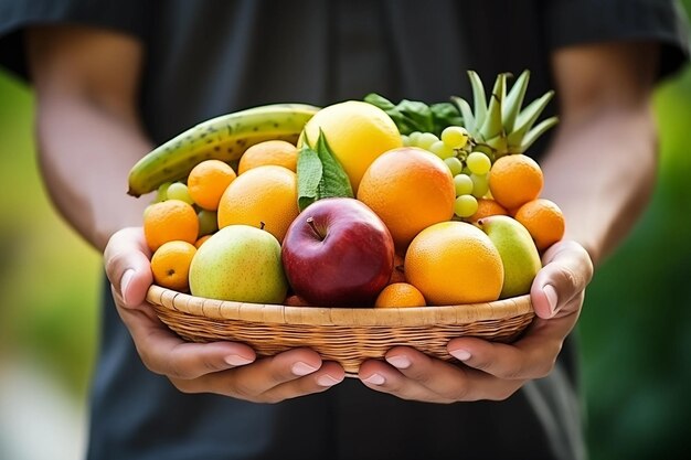 basket of fruits and vegetable