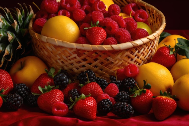 Photo basket of fruits