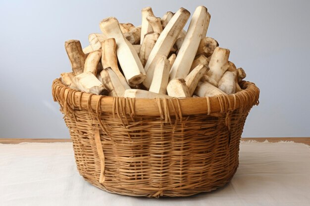 Photo a basket full of cassava