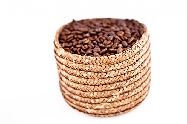 A basket full of coffee seeds