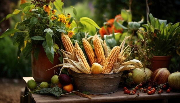 a basket full of corns