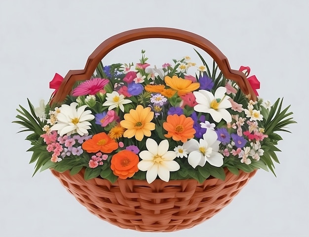 Basket full of flowers