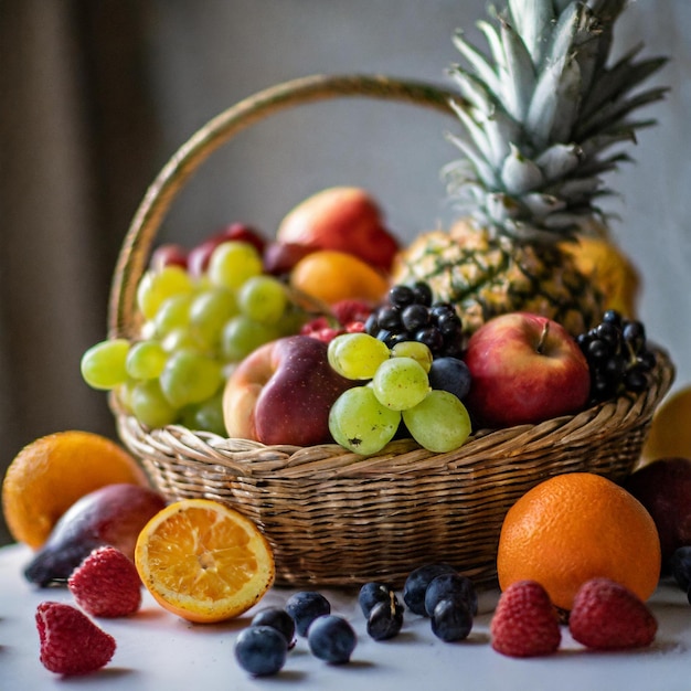 basket full of fresh fruits