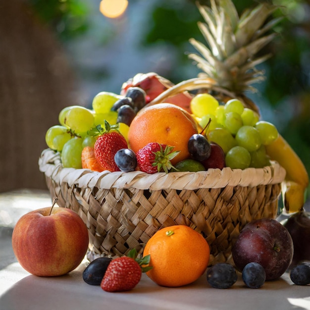 basket full of fresh fruits