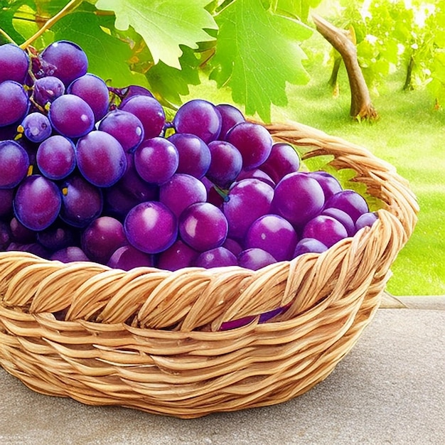 A basket full of grapes