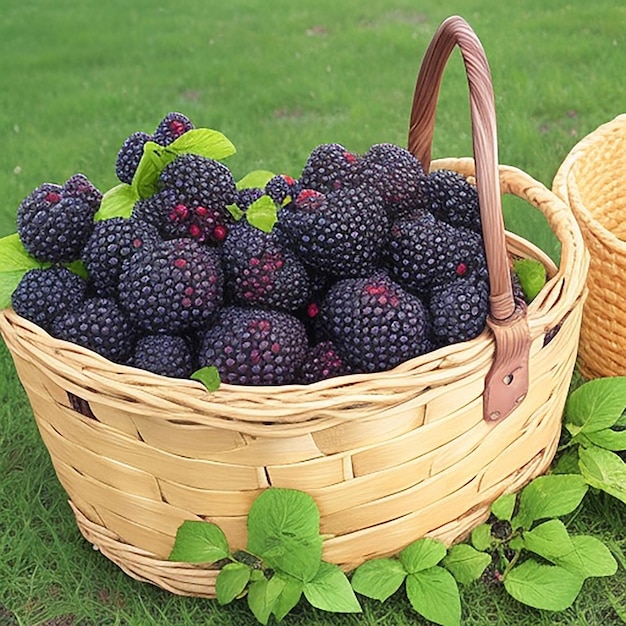 A basket full of mulberry fruit