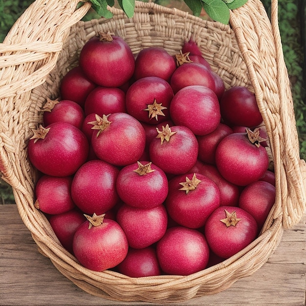 A basket full of Pomegranat