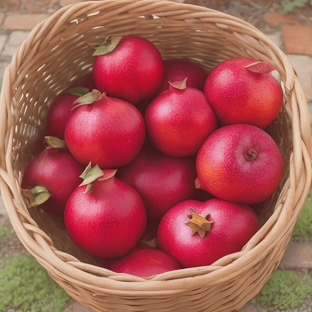 A basket full of Pomegranat