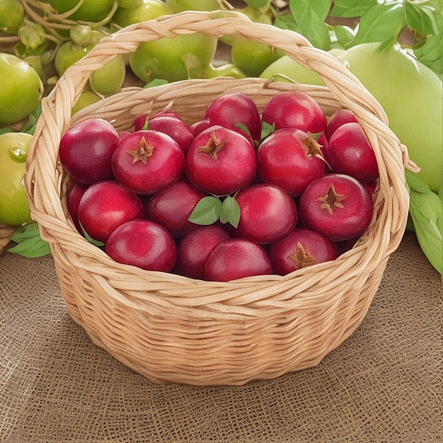 A basket full of Pomegranat