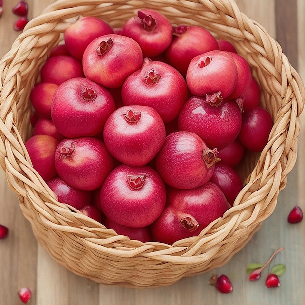 A basket full of Pomegranat