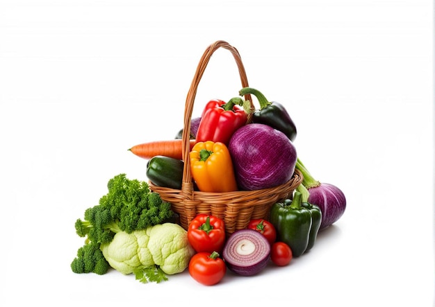 A basket full of vegetables foods