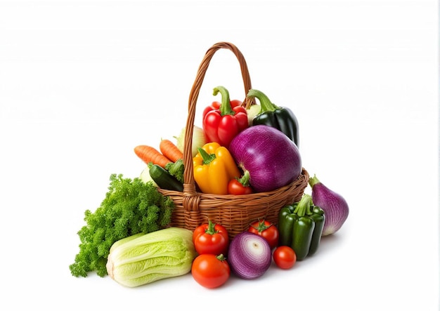 A basket full of vegetables foods