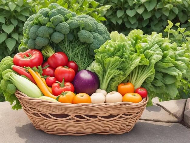 basket full of vegetables