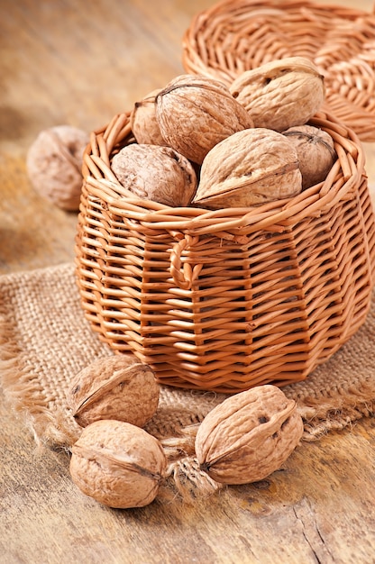 Basket full of walnuts