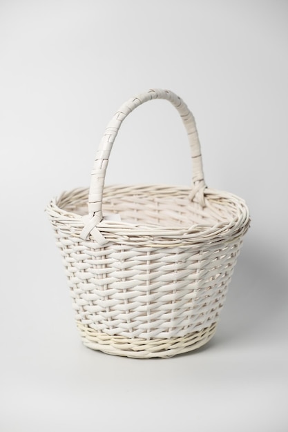 Photo basket isolated on white background