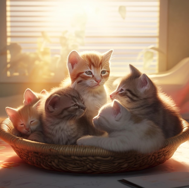 A basket of kittens