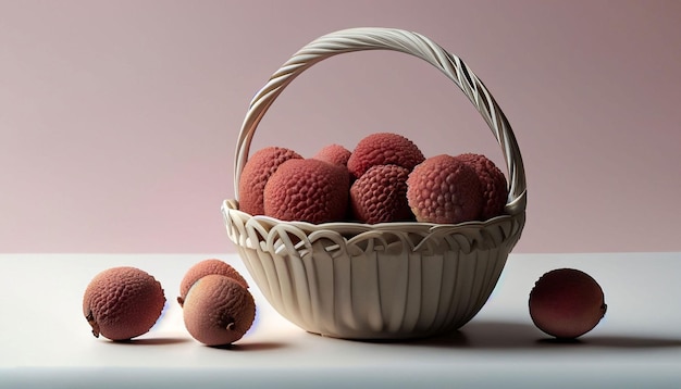 A basket of kumquat balls sits next to a few other balls.