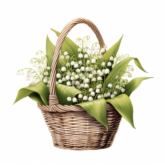 A basket of lilies of the valley