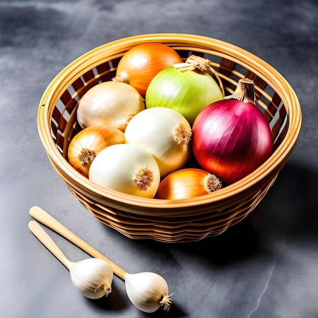 Photo basket of onions