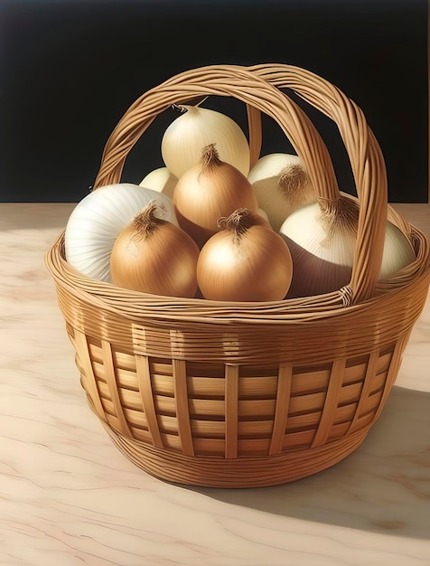 Photo basket of onions