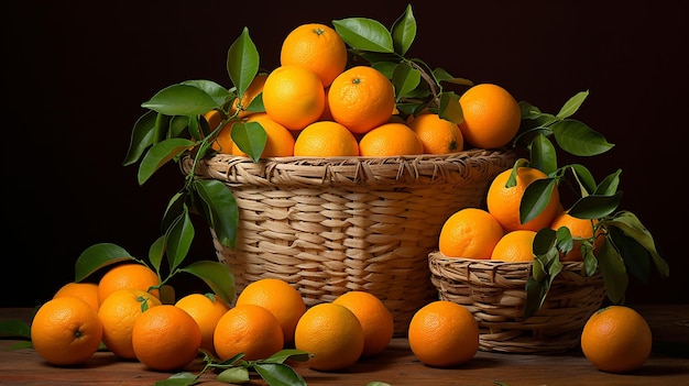 basket of oranges fresh fruit