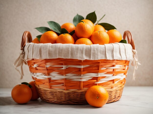 A basket of oranges