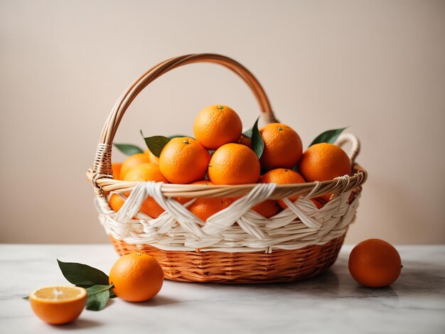 A basket of oranges