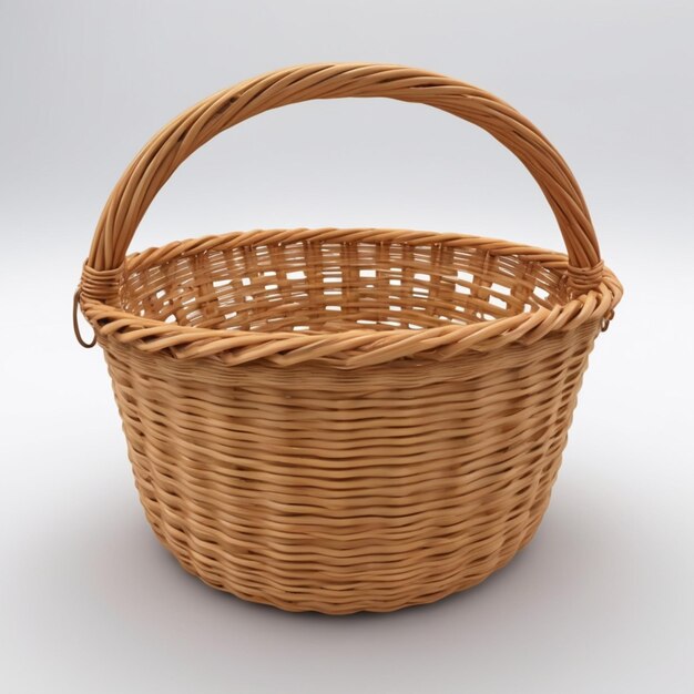 Photo basket psd on a white background